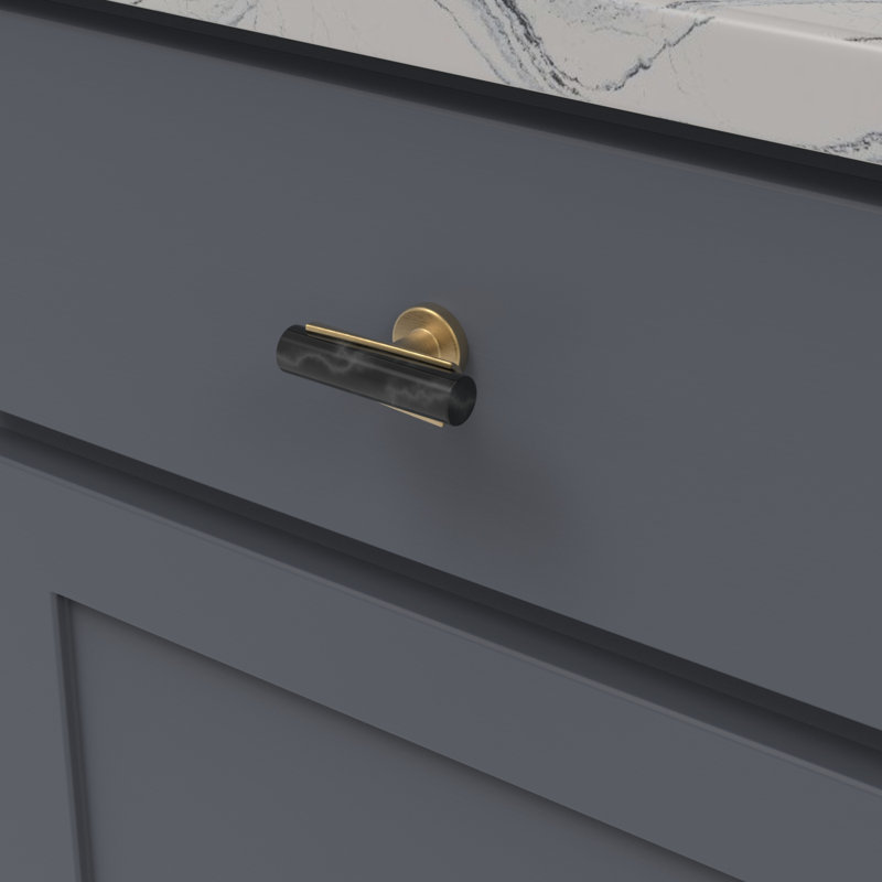 Firenze Bar Knob, Black Marble