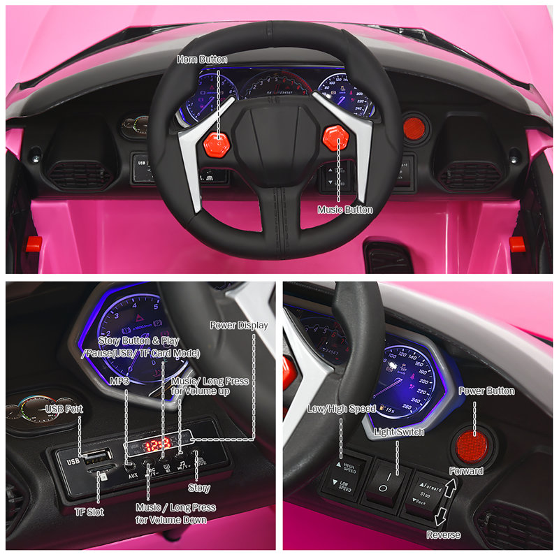 Véhicule électrique pour enfants, Rose