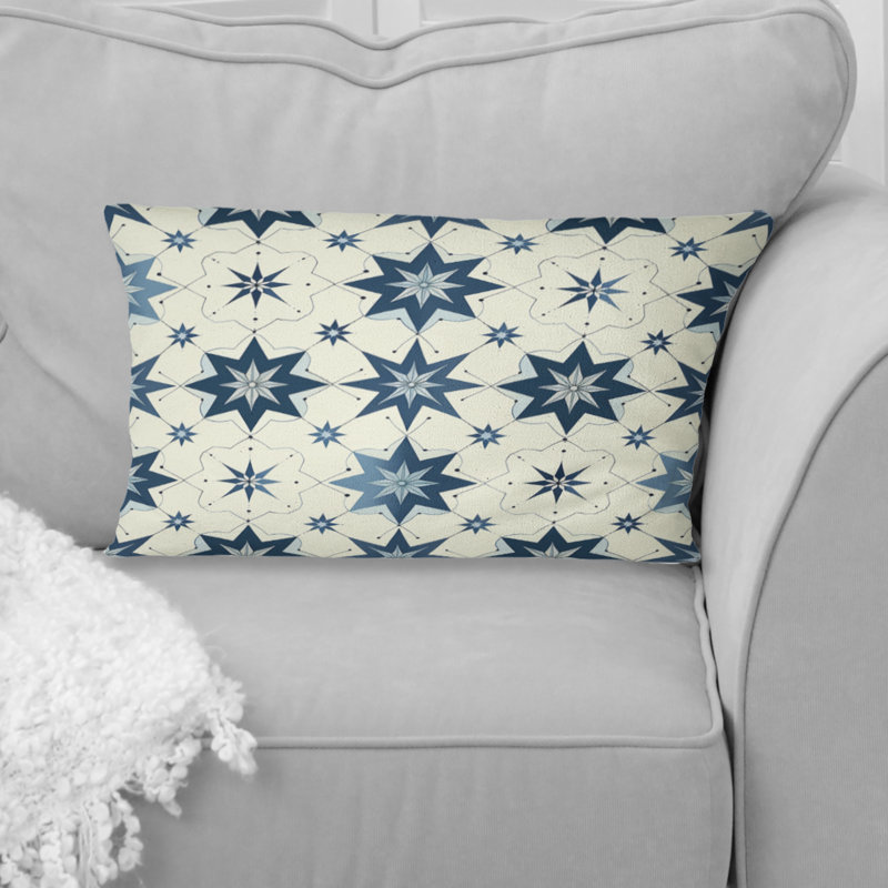 Coussin lombaire moderne bleu et or Modern Star Dreams IV