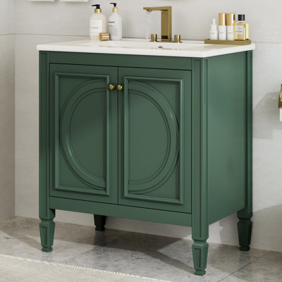 Meuble-lavabo simple 30 po avec comptoir en céramique