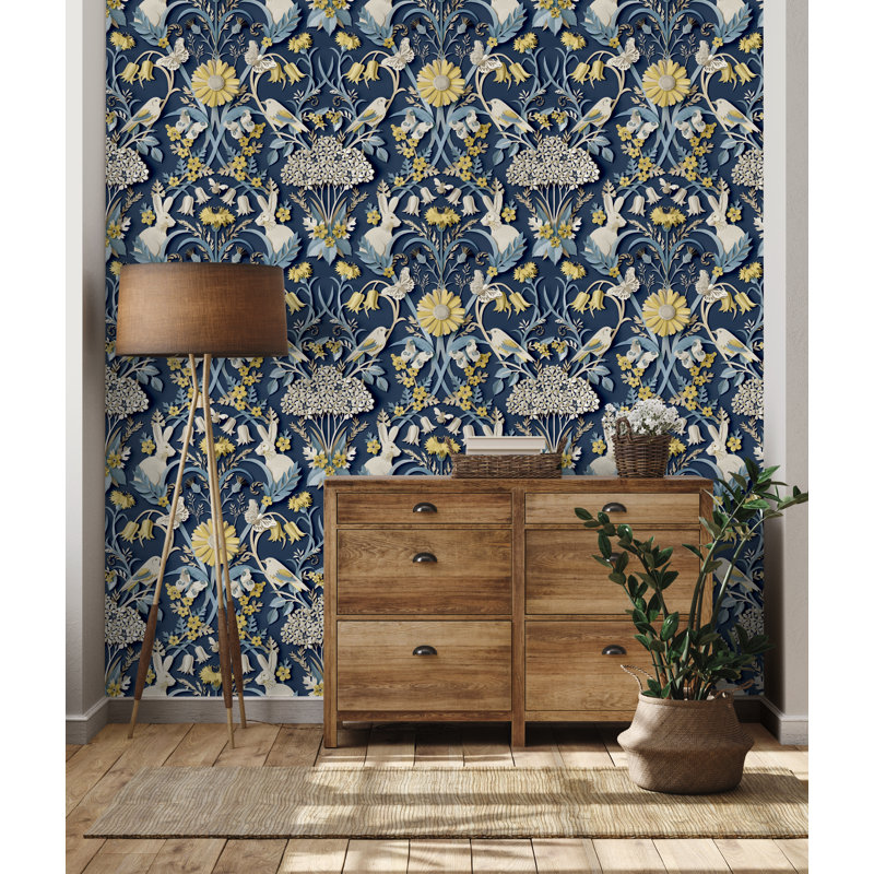Woodland Wallpaper, Navy