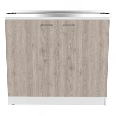 Brookeline Rectangle 2-Door Utility Sink And Cabinet White