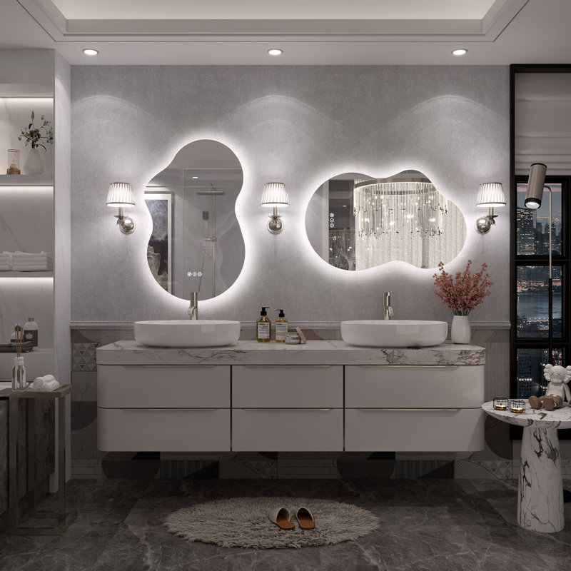 Miroir de salle de bain Molly, 32 po x 20 po, Rétroéclairé seulement