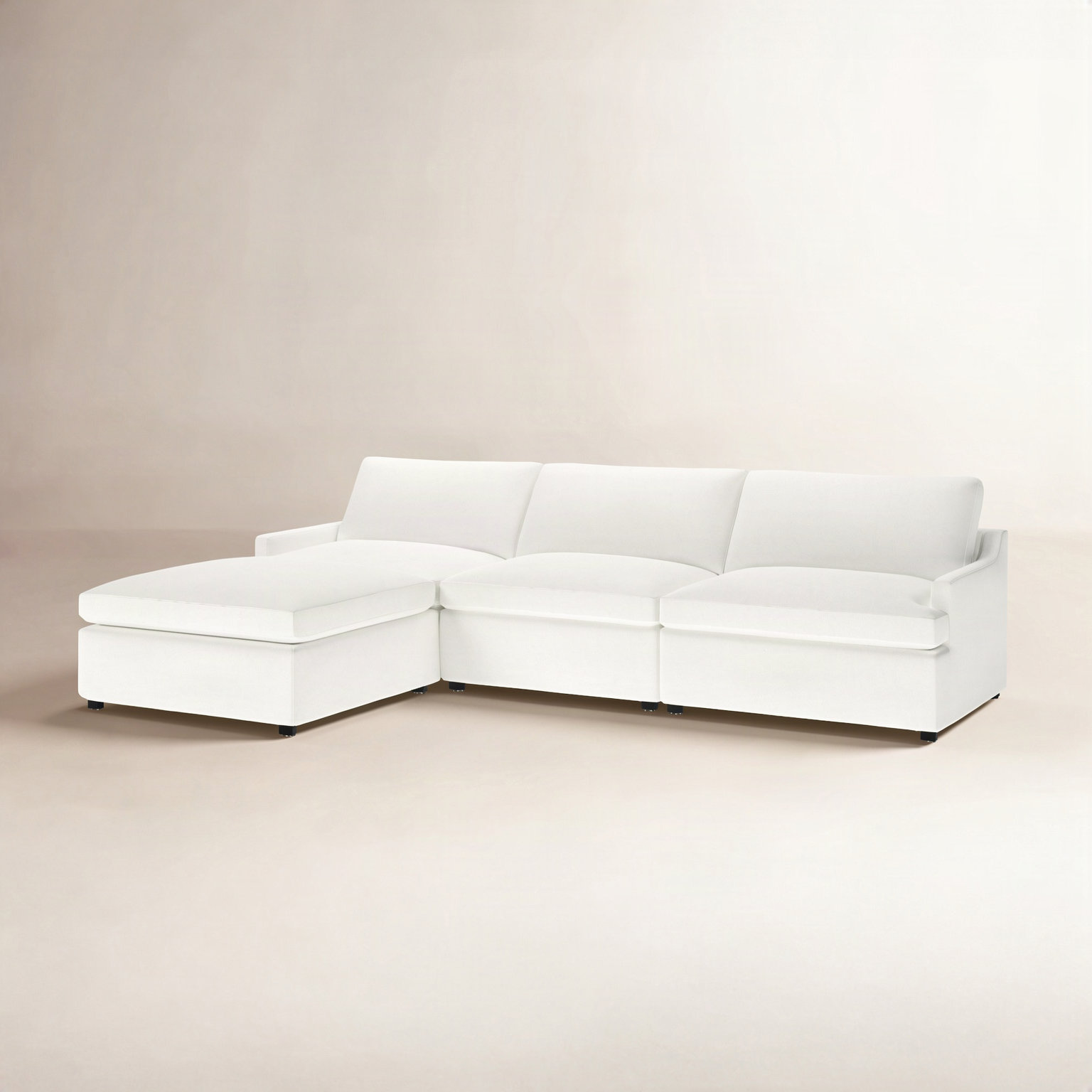 Essex Reversible Chaise Sectional, John Flour Performance Linen Blend
