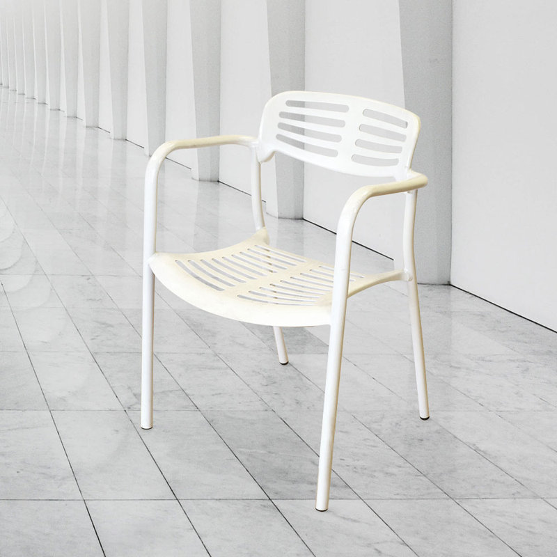 Chaise de patio empilable, Blanc
