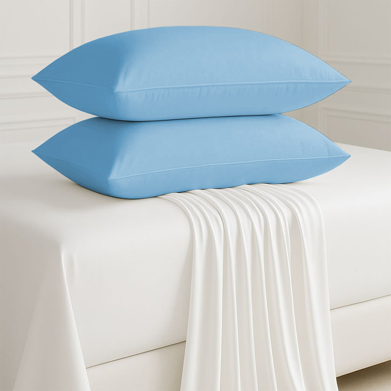 Microfiber Machine Tufted Pillow Case, Light Blue