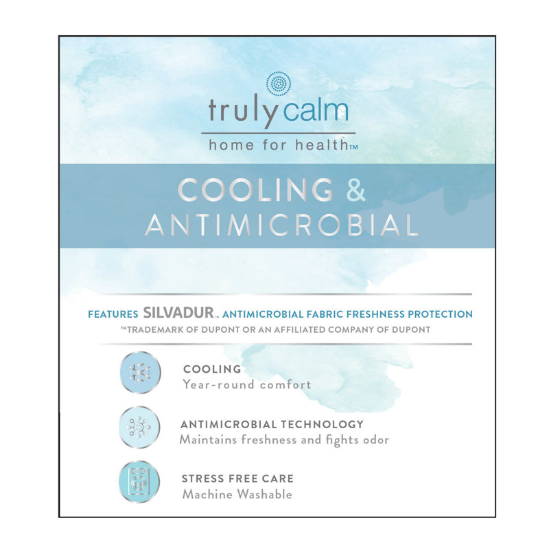 Truly Calm Silver Cool Duvet Cover Set, Queen Duvet Cover + 2 King Shams, White