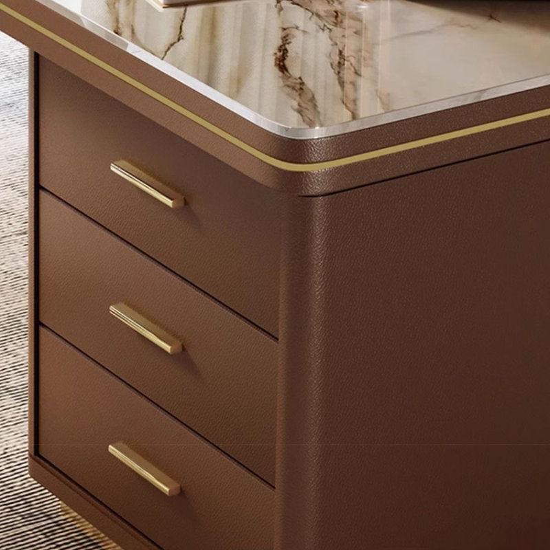 Bureau italien de style luxueux avec lumière italienne, H 29,53 po x l 70,87 po x P 27,56 po
