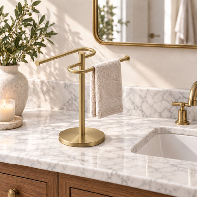 Bliss Brushed Gold Freestanding Toilet Paper Holder