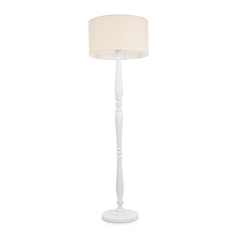 Arialdo 157cm Traditional Floor Lamp, Natural, Matte White
