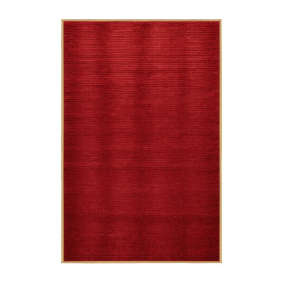 Machine Washable Solid Red Area Rug