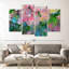 Ensemble de 4 pivoines abstraites sur toile-92828289