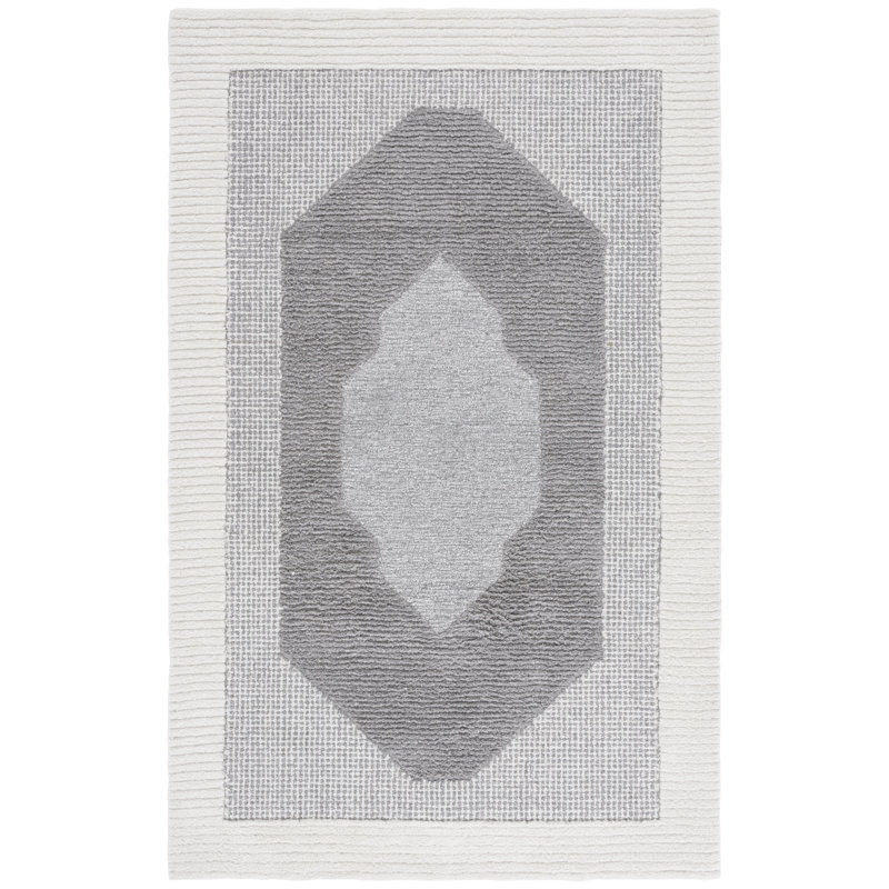 Tapis gris foncé / ivoire Jeniah 807, Rectangulaire 3 pi x 5 pi