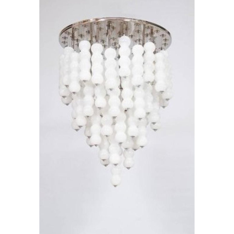 Lustre en laiton 8 lumières Murana, Noir chromé, H 51 po x l 40 po x P 40 po, Couleurs mélangées