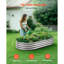 Potager surélevé en fer galvanisé argenté de 180 x 90 x 29 cm (70,87 x 35,43 x 11,42 po) pour une utilisation intérieure et extérieure