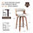 26'' Swivel Counter Stools with Faux Leather Upholstery and Walnut Wood Grain Finish （Set Of 3）-1577245948