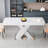 Modern Dining Table, Square Design, White Top With Steel Construction, Stretchable Function Stretchable, Base, 90.82 Lbs Weight, Easy Setup-1665950255