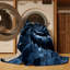 Tapis art déco lavable à la machine bleu Pahola-2068993406