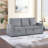 70"W Corduroy Sofa With Pull-Out Chaise & Underseat Storage,Gray
