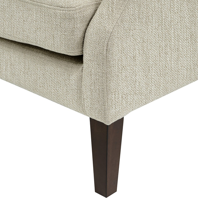 Fauteuil d'appoint à oreilles capitonné traditionnel de 30 po de largeur, Mélange de polyester et de lin