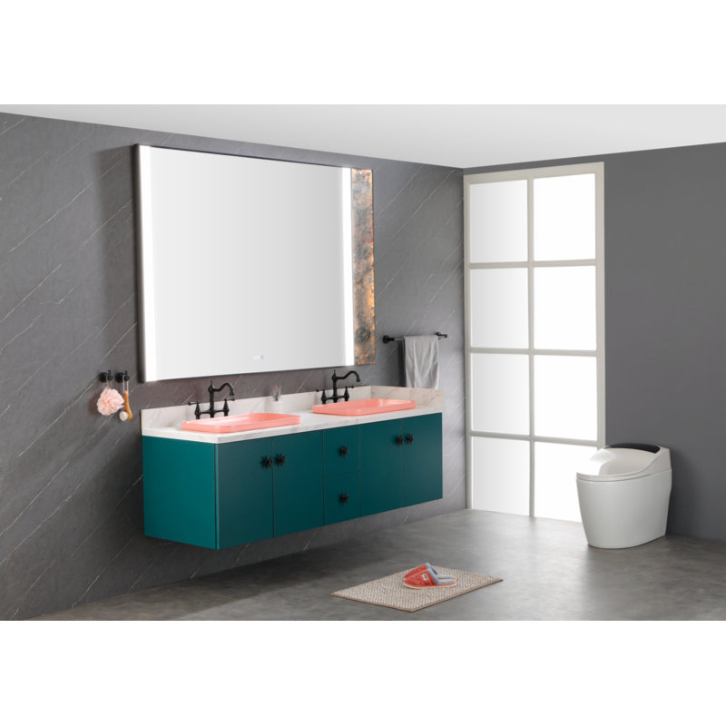Wenty 14.5'' Chrome Rectangular Bathroom Sink