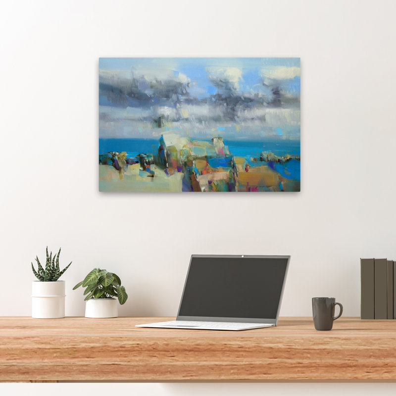 Big Sur, nouvelle version, art abstrait contemporain, H 24 po x l 16 po