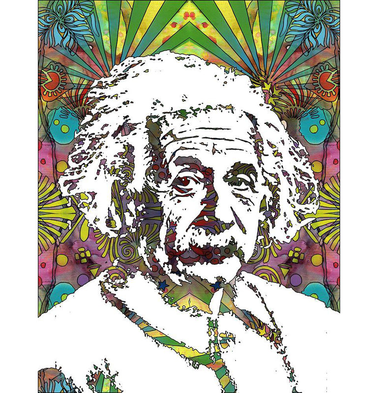 Art sur toile tendue de la collection Red Russel Studio® Dean Russo, Einstein 5, H 18 po x l 15 po