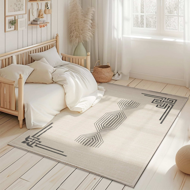 Modern Minimalist Abstract Rug Contemporary 5X7 Area Rug For Living Room Carpet, Rectangle 5'3" x 7'7"