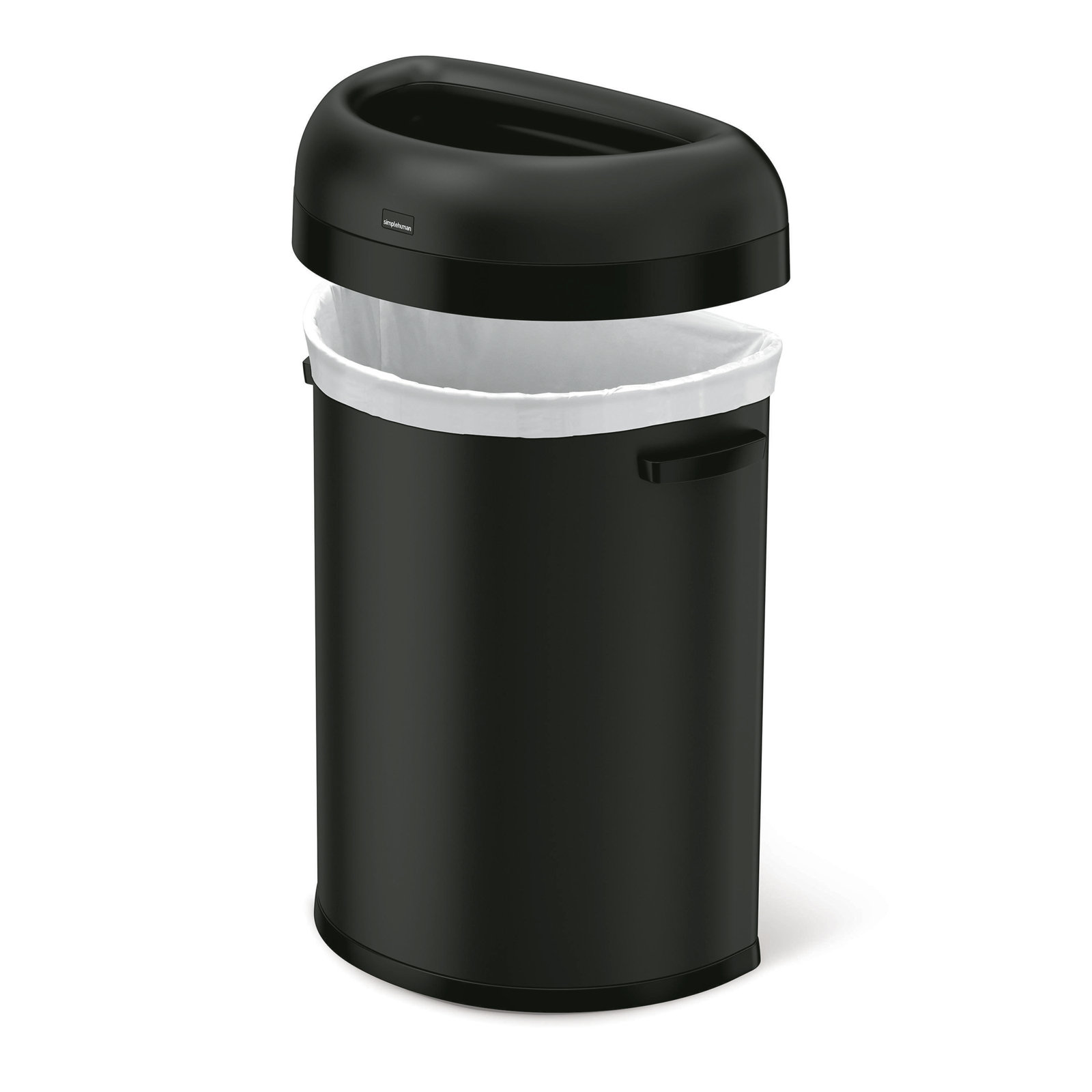 simplehuman 21gal Commercial Open Can, Black