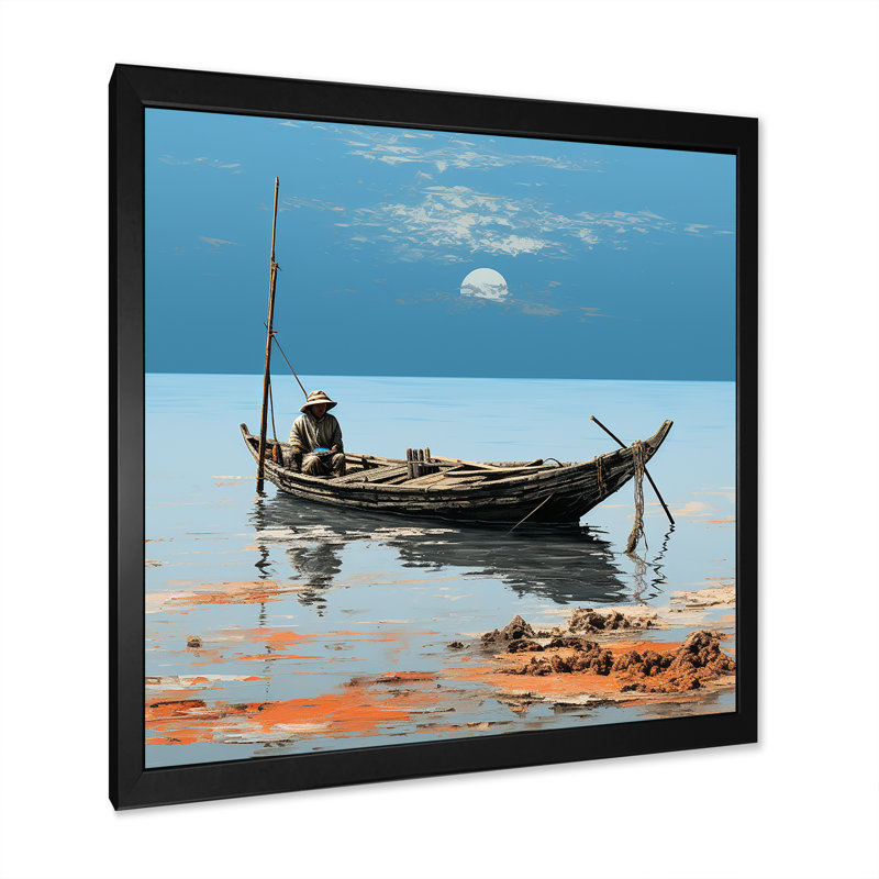 Coucher de soleil privé sur toile, H 30 po x l 30 po x P 1 po, Cadre simple noir