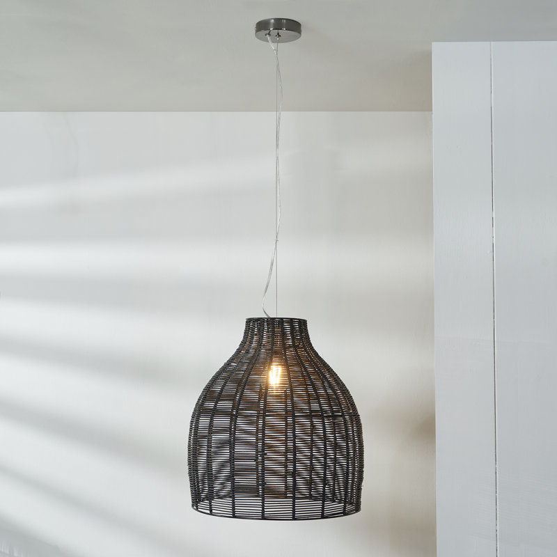 Shamokin 1 - Light Black Bell Pendant, Black