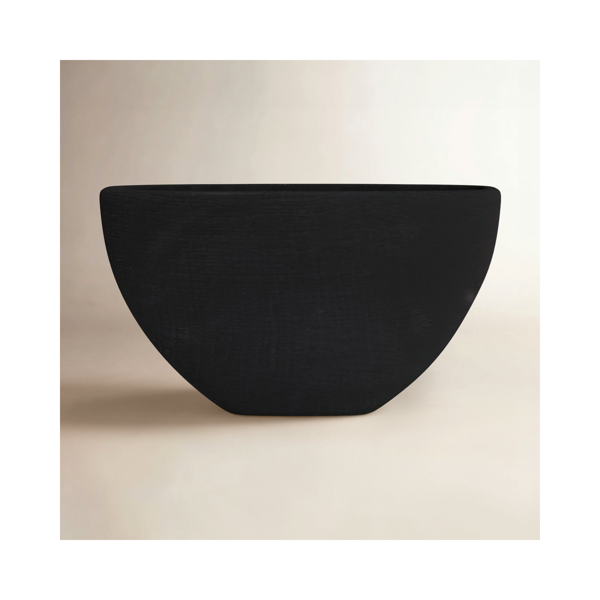 Handmade Ceramic Pot Planter, Black, 5.75" H x 10.25" W x 2.5" D