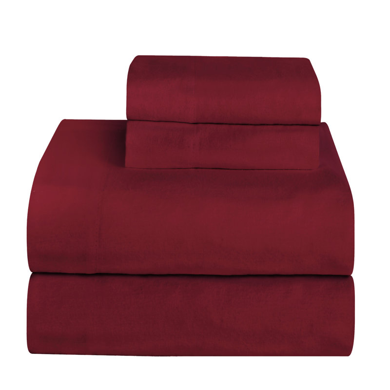 Ensemble de draps 100% flanelle 170 g / m² Pointehaven, Double, Bleu clair