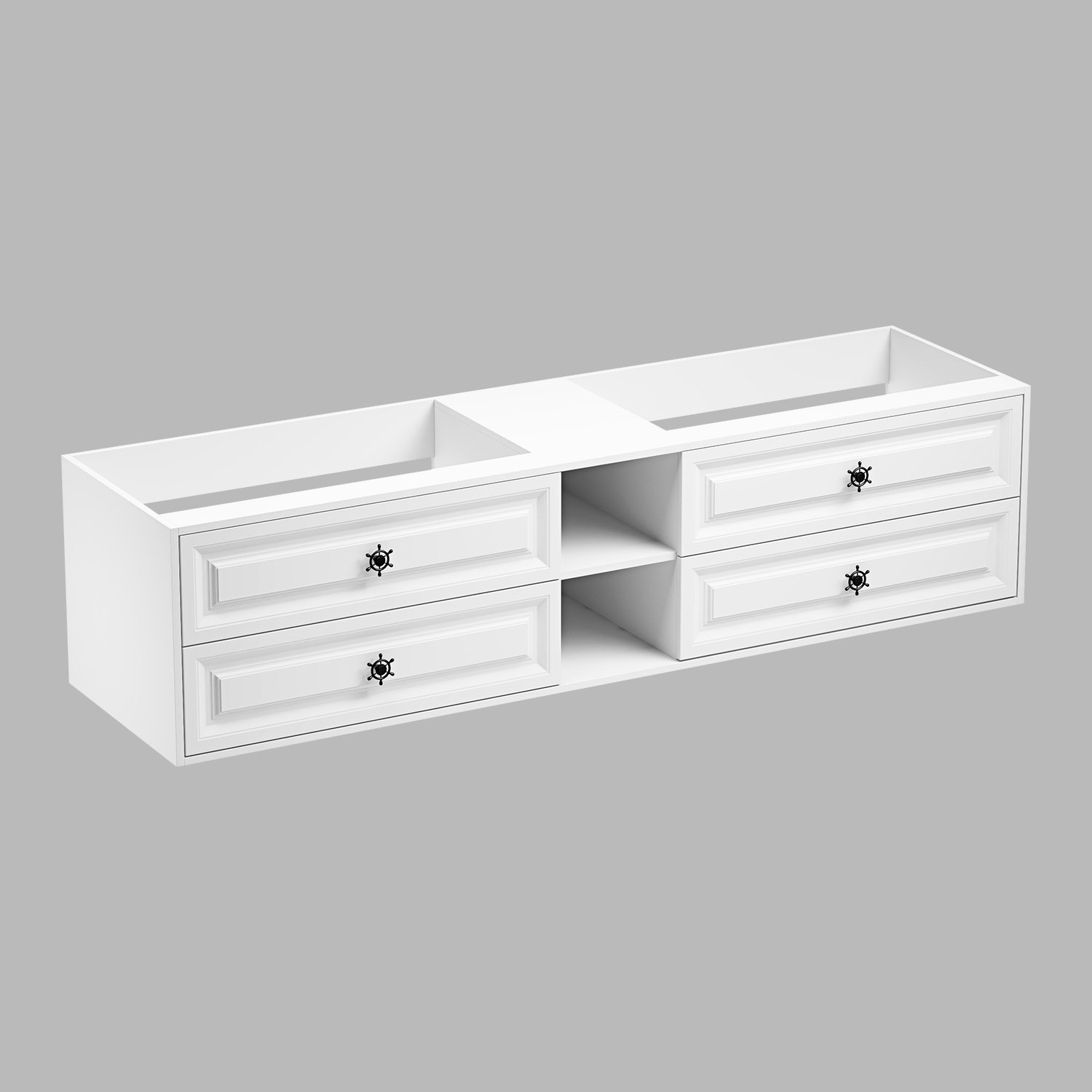 WESTINUS Wall Mount Fits Double Sink Bathroom Vanity Base Only (Top