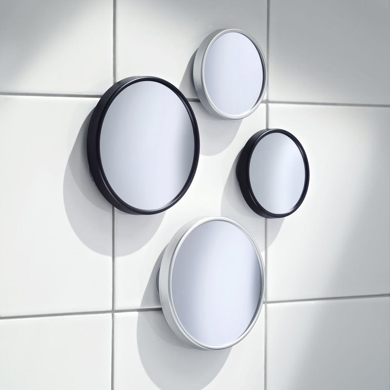 Miroir grossissant 12x avec fixation à ventouse  , 6 po x 4 po, Argent