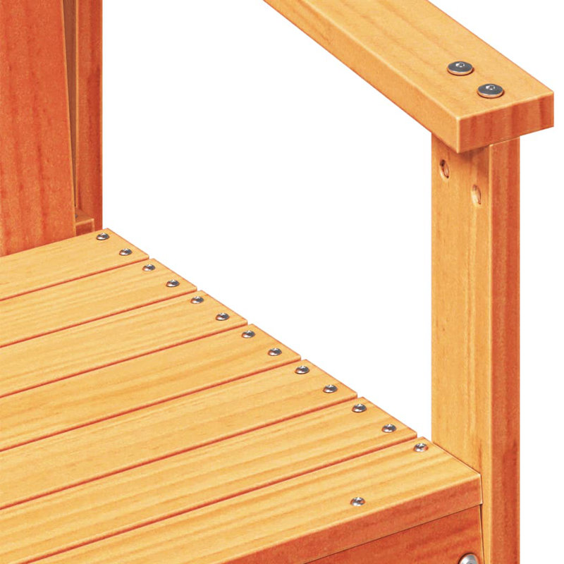 House of Hampton Garden Chair Wax Brown Solid Wood Pine 62 x 56 x 77 cm