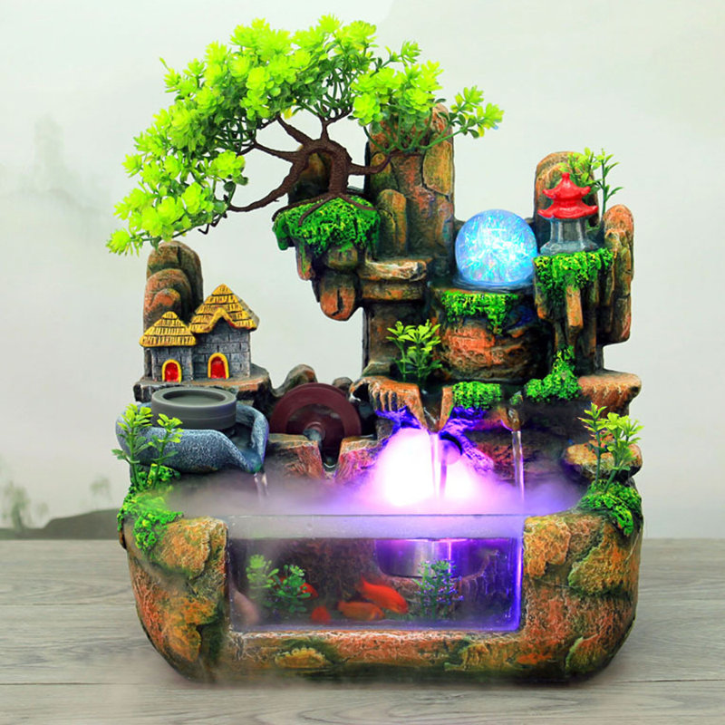 Abhyuday Weather Resistant Waterfall Fountain with Light