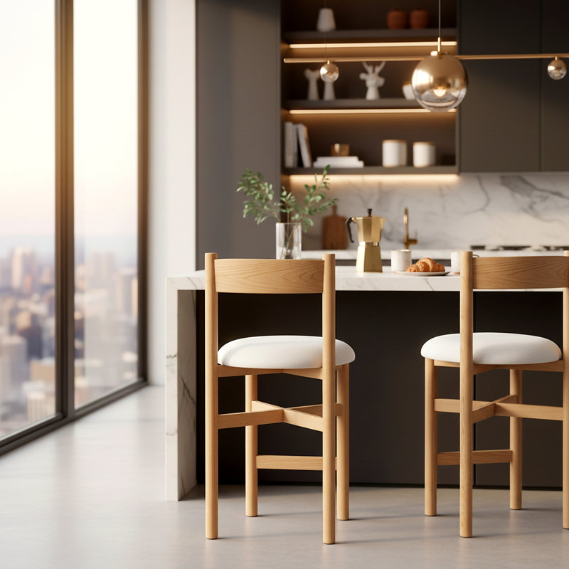 Zoyah Tayla Linen Counter Stool