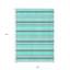 Tapis extérieur lavable antidérapant à rayures 9 pi x 12 pi turquoise