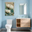 Plantes et fleurs Fleurs blanches sur fond rétro avec texte et accents bleus-330876580