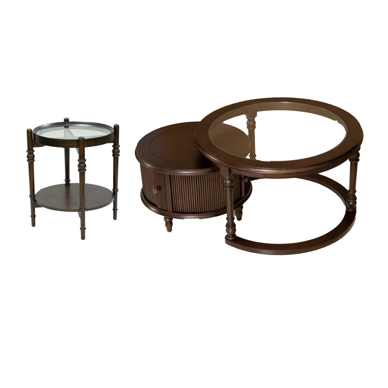 Ensemble de tables basses Modern Modern avec table d'appoint en verre assortie