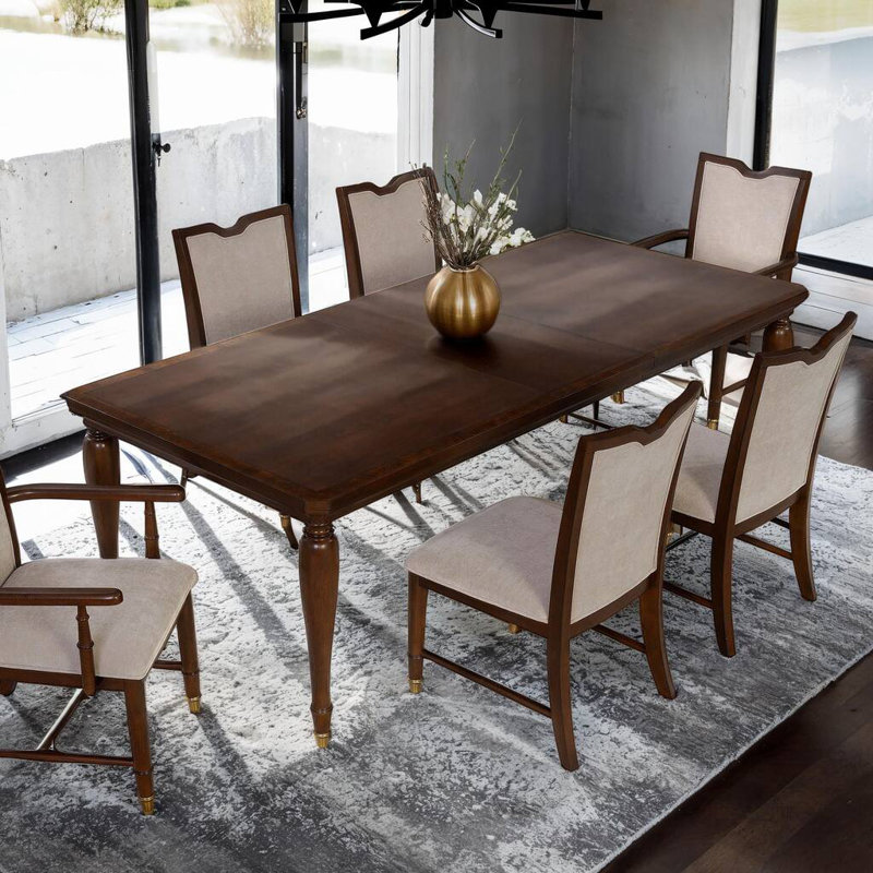 Ensemble de table de salle à manger 7 pièces Hashim, 7 pièces : table, 6 chaises