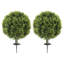 2PC boules topiaires artificielles, fausses plantes avec piquet