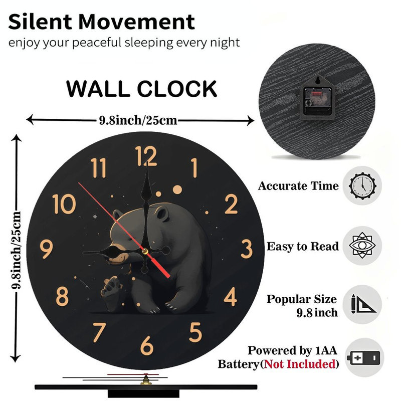 Bear Wall Clock Design