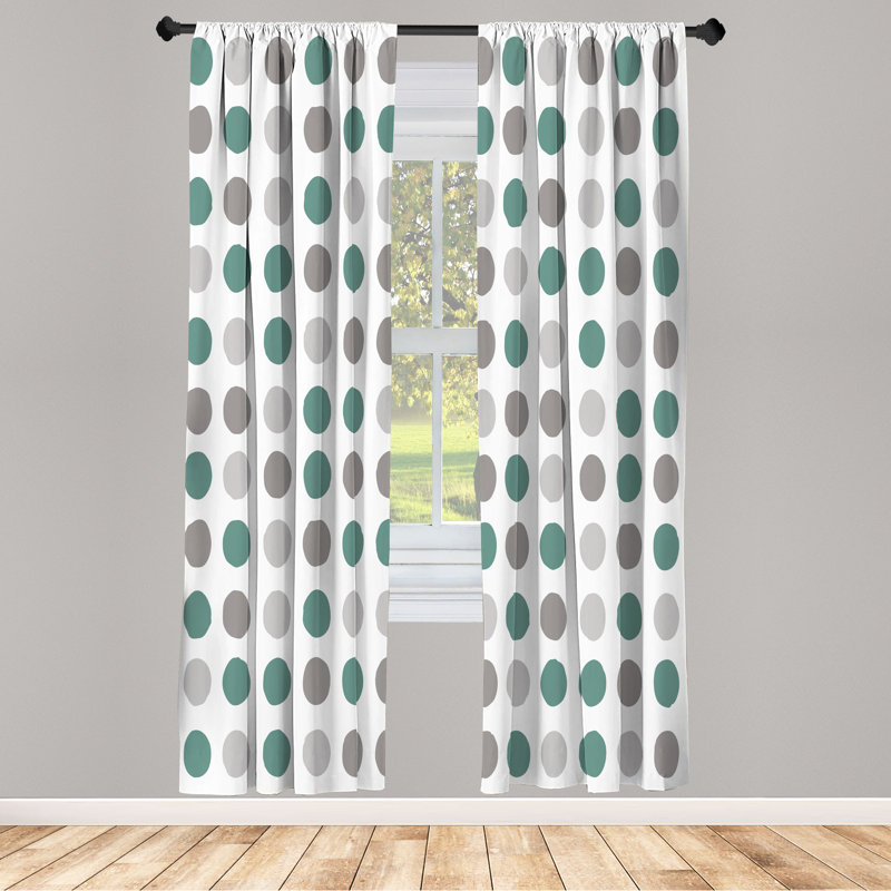 Microfiber Semi Sheer Curtain Pair, Jade Green, 28" W x 95" L