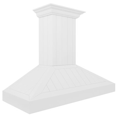 ZLINE 30 in. Wooden Wall Mount Range Hood in Shiplap Bright White Finish