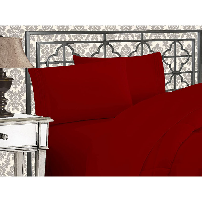 Microfiber Sheet Set, Burgundy, King