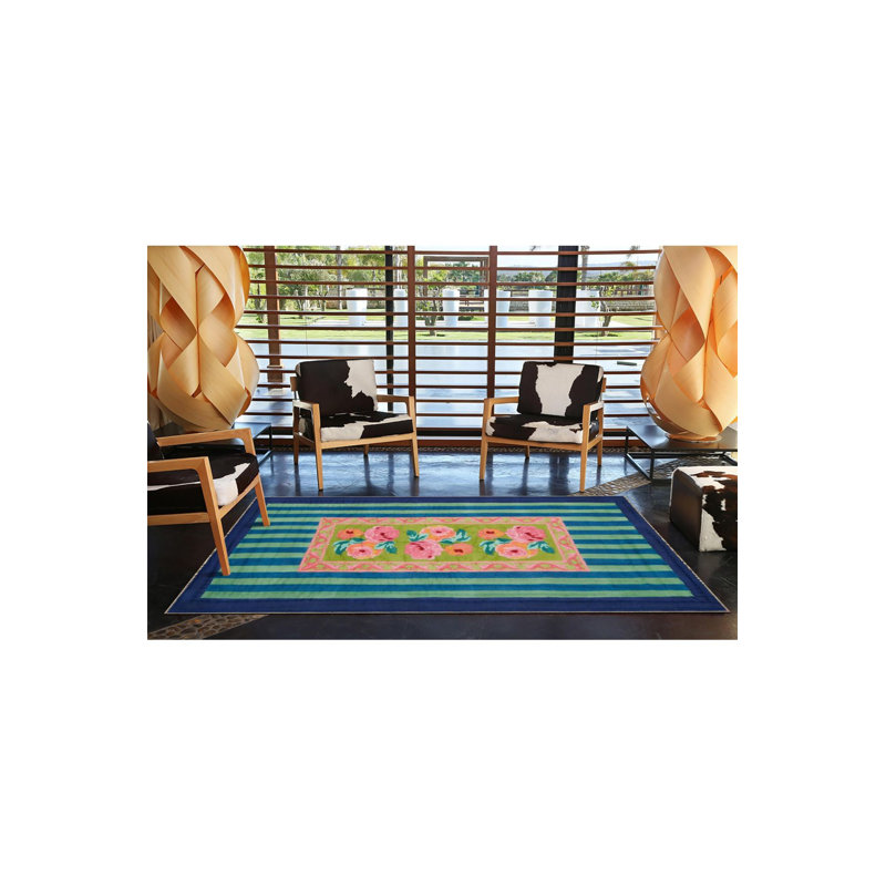 Tapis multicolore à rayures géométriques mélangées à motif géométrique moderne et lavable à la machine, Carré 3 pi 3 po