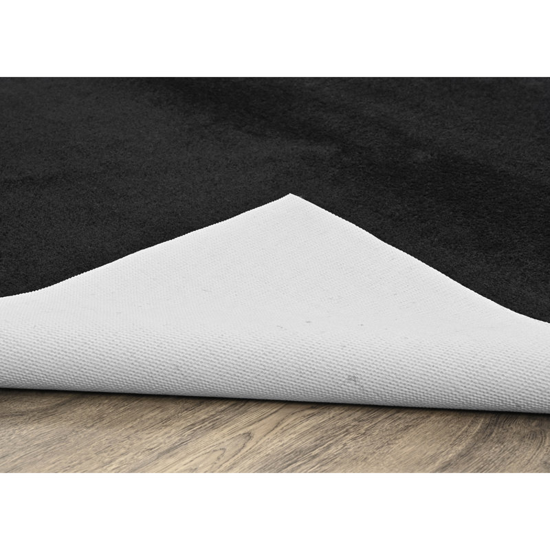 Monarrez Nylon Bath Rug with Non-Slip Backing, Black, Single- 72" L x 60" W