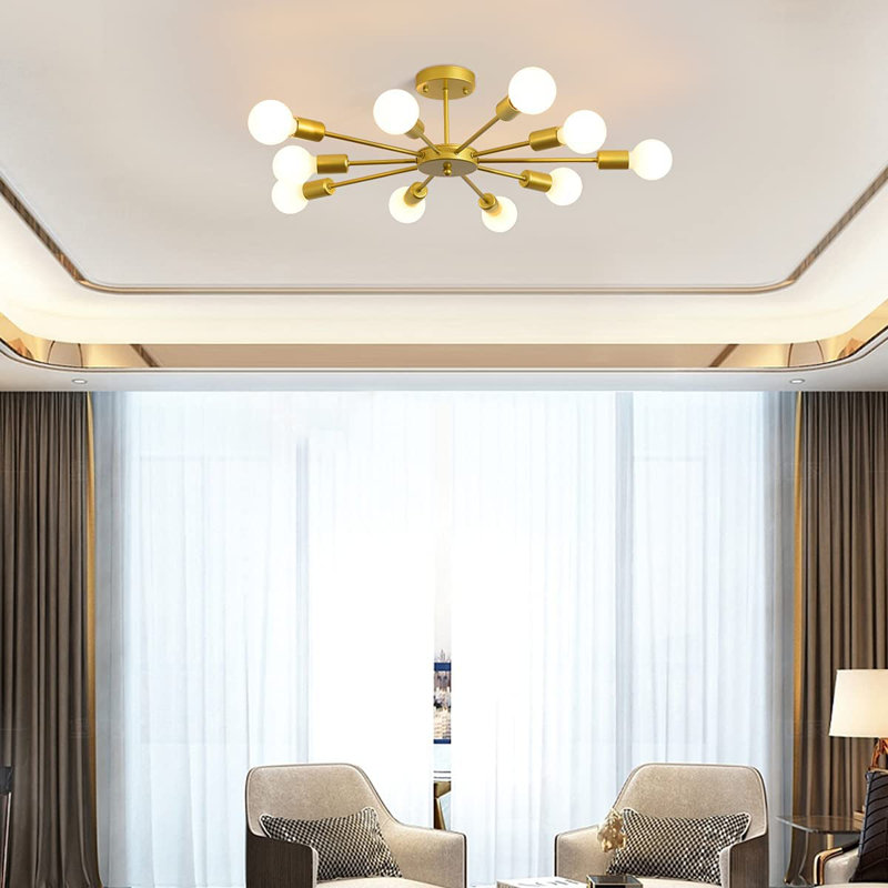 Austwell 10 - Light Sputnik Chandelier, Gold